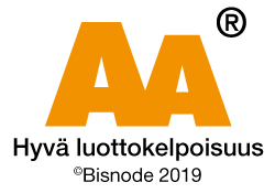 AA - hyvä luottokelpoisuus (Bisnode 2019)